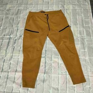 SWITCH Mens Camel Cargo Jogger Pants Moto Style Zipper Pockets 3XL‎